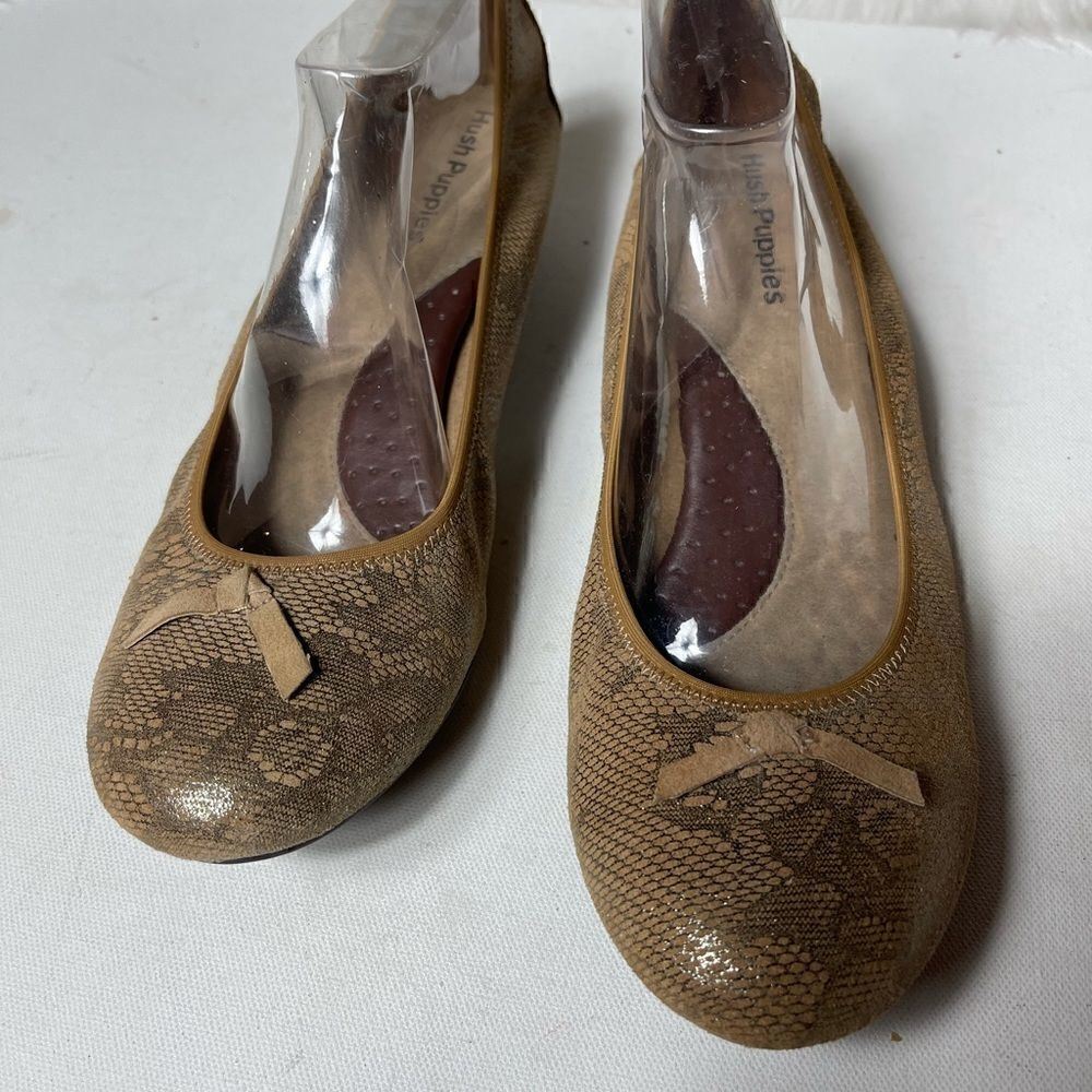 Hush Puppies golden brown iridescent wedge SZ9.5